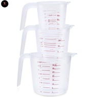 XS 3pc Plastic Jug Set Large 4 Cup, 2 and 1 Cup Capacity BPA Free Measuring Beakers