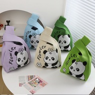 Cute Panda Handbag Casual Chengdu Panda Grandpa Bag Souvenir Bucket Bag All-Match Female Knitted Tot