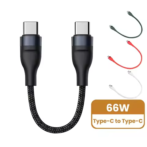 0.25M Short USB C Cable 66W Fast Charging Type C To Type C Cable For Samsung Xiaomi Huawei Portable 