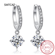 [uangp] Princess Cut Moissanite Square Hoop Earrings 0.5CT Lab Diamond Hoop Huggies Earring 925 Ster