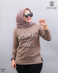 ZOLAQU ORIGINAL YHONE - KAOS WANITA SIZE LENGAN PANJANG KATUN COMBED