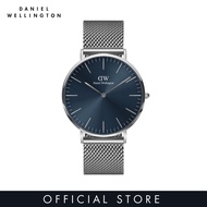 Daniel Wellington Classic 40mm Sterling Silver Arctic Dial Watch for men - Stainless Steel watch strap - DW official - Mens watch - Male watch - Blue dial - Authentic นาฬิกา นาฬิกาผู้ชาย