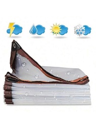 1入組透明防水塑膠帆布蓋，適用於戶外花園 - 防塵、防雨