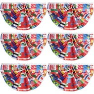 6Pcs World Cup Flags Banner 2026 International Worlds Flag Decorations Nations Pleated Fan Bunting B