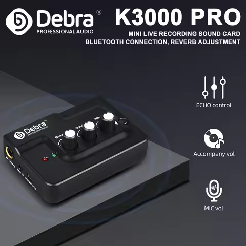 K3000 PRO Directed Soundcard Echo Audio Mixer External Interface with Bluetooth DSP Reverb Effect fo