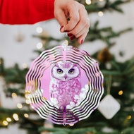SUMAI Whimsical 3D Owl Kinetic Sculpture - Unique Metal Wind Spinner for Home, Garden & Ha
