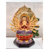 Buddha statue with three hands, Standard title height to HQ leaves 53cm | Fairy Flower Buddha Statue