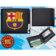 BARCELONA FC Folding Men's Wallet Men's Leather Wallet Fashion Letter Wallet BARCELONA FC COOL