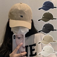 Cotton Embroidered Polar Bear Baseball Cap / Summer Outdoor Casual Adjustable Wide Brim Sunhat / Uni