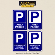 Customer Parking Area - Acrylic Vinyl Sticker/