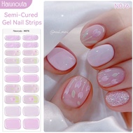 Flowers Glitter Semi Cured Gel Nail Stickers Sparkly Shiny UV Gel Nail Sticker Long-Lasting Solid Na
