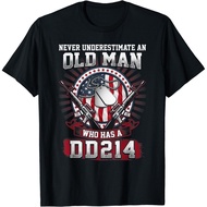 Never Underestimate An Old Man Who Has A Dd214 - Veteran Gift Unisex T-Shirt