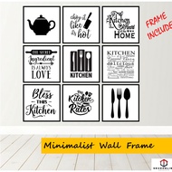 Hanging Wall Frame  Minimalist Modern Elegant Black Kitchen Frame with Frame 25x25cm