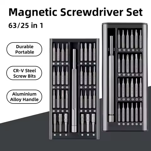 25 IN 1 Magnetic Screwdriver Set 63in1 Screw Driver Precision Kit Bits Xiaomi Iphone Computer Small 