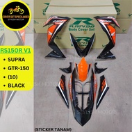 (STICKER TANAM/AIRBRUSH) RAPIDO COVER SET RS150R V1 SUPRA GTR-150 (10) BLACK