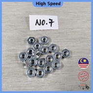 NO.7 NUT NO. 7 NAN SAIZ 7 SIZE 7 NUMBER 7 NOMBOR 7 HEXAGON NUT SCREW SKRU SKREW BLOT NUT LOCK LOCKNU