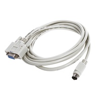 DB9P to 8P Mini Din RS232 Download Cable White 8.2 Ft for PLC -EH