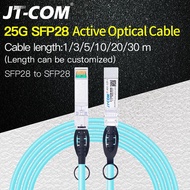 สายเคเบิล AOC ไฟเบอร์ JT-COM 25ก. ต่อ SFP28 SFP28 1ม. 3ม. 5ม. 10ม. 20ม. 30ม. โมดูล SFP OM3สายเคเบิลอ