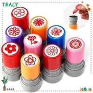 TEALY DIY Drawing Toy, Cartoon Handcraft Flower Stamp,  Plastic Random Self Inking Teacher Review St