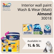 Dulux Interior Wall Paint - Almond (30018) (Washable / KidProof / Anti-Viral) (Wash &amp; Wear Matt) - 1L / 5L