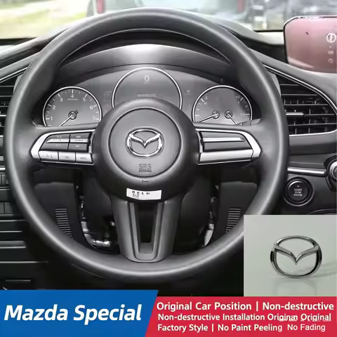 1pc ABS Car Steering Wheel Center Emblem Sticker for Mazda 3 CX3 CX4 CX-30 CX-60 CX-80 CX30 RX7 Aten