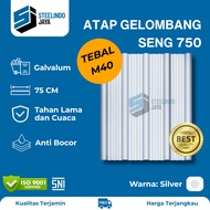 Atap Seng Gelombang Galvalum Silver Lebar 750mm Tebal 0,40mm (M040) Panjang 1 - 6 Meter