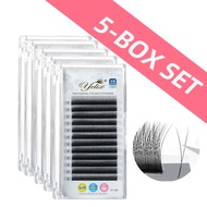 Yelix รูปร่าง YY ขนตาปลอมปริมาณ0.07/0.10 2D 3D พัดลมพรีเมี่ยม Y ธรรมชาติที่อัดแน่นเต็ม5กล่อง