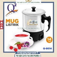 MUG ELEKTRIK PEMANAS LISTRIK / MUG LISTRIK 14 CM STAINLESS STEEL / MUG LISTRIK Q2-8014 / Q2-8014 MUG