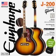 Epiphone® Inspired by Gibson J-200 All Solid กีตาร์โปร่งไฟฟ้า ทรงจัมโบ้ All Solid ทั้งตัว ไม้หน้า Sp