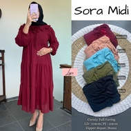 Sora Midi Dress/Gamis/Baju Muslim