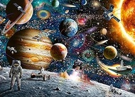 LYWYGG 7x5ft Outer Space Backdrop Galaxy Wars Background for Baby Boys Girls Theme Birthday Party As