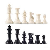 Microgood 32 ชิ้น/เซ็ต Black & White Plastic Medieval Chess pieces Game chessmen 65/75/95mm