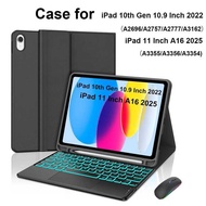 Case A16 11 2025 A3355 A3356 A3354,Bluetooth Keyboard cover for iPad 10th 10.9 Inch 2022 A2696 A2757