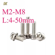 Nickel-Plated Round Head Cross Combination Bolt M2/M2.5/M3/M4/M5/M6/M8 * L4-50mm 【DK-C2】