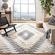 Safavieh Kenya Collection KNY451Z Handmade Moroccan Boho Tribal Wool Area Rug, 8' x 10', Black / Ivo