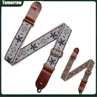 TOM Ukulele Strap Folk Custom Pattern Ukulele Shoulder Strap With Leather Ends For Soprano Concert Tenor Baritone