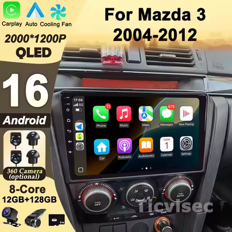 For Mazda 3 II For Mazda3 BL 2009 - 2013 Android16 Carplay Auto 4G+WIFI GPS Car Radio Navigation Mul