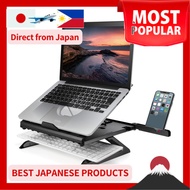 【Direct From Japan】ELECOM Folding Laptop Stand, 8 Levels, 9.5cm Height-Adjusting Legs, Includes Smar