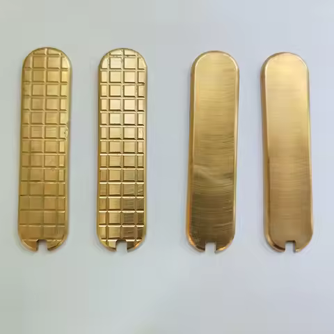 2 Types CNC Brass Knife Grip Handle Patches for 58MM Victorinox Swiss Army Knives With Cut-out for T