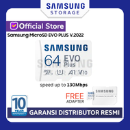 Samsung Micro SD Evo Plus 32GB / 64GB / 128GB / 256GB / 512GB Kartu Memori Hp 64 32 GB Memory Card MicroSD 100 MB/s SDXC SDHC Class10 U3 UHS-i FREE Adapter - Garansi Distributor Resmi 10 Tahun