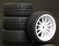 4Pcs 26mm Rubber RC Tyres Wheel Rims Hex 12 1:10th, for HSP, for HPI, Sprint 2 Drift RS4 On Road 4WD