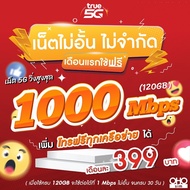 (ใช้ฟรีเดือนแรก) ซิมเทพทรู True เล่นเน็ต 1000 Mbps (120GB) + 1 Mbps ไม่อั้น นาน 12 เดือน (ใช้ TRUE Wifi ฟรีไม่อั้น)