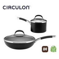 美亞 - [HKTV獨家] 陽極氧化易潔4件廚具套裝: 單柄煲18cm/2.8L +炒鍋30cm/4.3L +玻璃蓋2個- CIRCULON (#89172_80003)