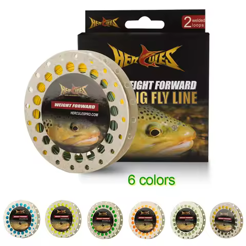 HERCULES Fly Fishing Line Floating Weight Forward Fly Line with Double Welded Loop, Fluorescent Yell