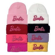 Barbie Knitted Hat Cute Barbie Pink Hat Three-Dimensional Embroidered Wool Hat Female Ski Hat Keep W