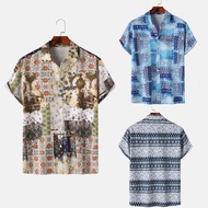 Kemeja Batik Lelaki Men's 3 Colors Regular Size Fashion Shirts New Arrival Floral Printed Short Sleeve Shirts