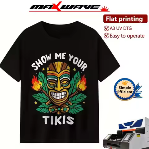 A3 Plus UV DTG Flatbed Hybrid Printer for Custom Apparel T-Shirt Printing and 3D Raised Effect on Ph