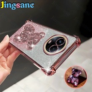 Jingsanc For Realme 11 5G/Realme 11X 5G Phone Case Clear Four Corner Anti-fall Flah Glitter Paper Be