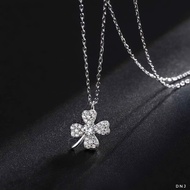 4-leaf clover silver necklace with bibi silver stone