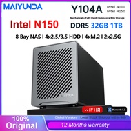 Maiyunda NAS Mini PC With 4 Bay Alder Lake N150 DDR5  supports2.5/3.5" HDD*4 M.2 2280 NVMe Desktop N